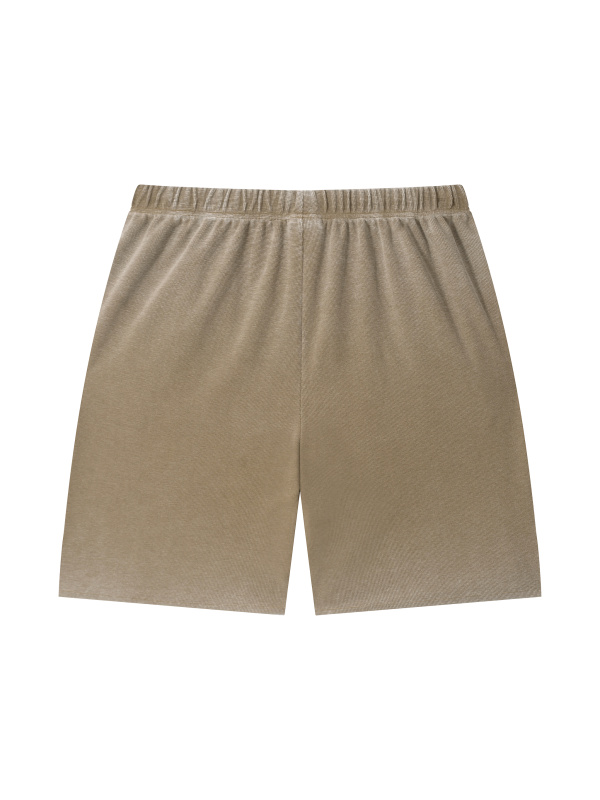 Unisex Vintage Wash Sunfade Waffle Raw Hem Shorts