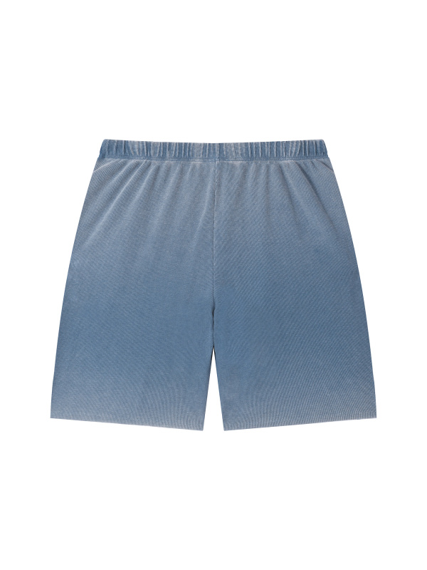 Unisex Vintage Wash Sunfade Waffle Raw Hem Shorts