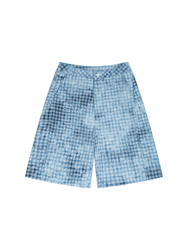 Unisex Vintage Wash Plaid Shorts