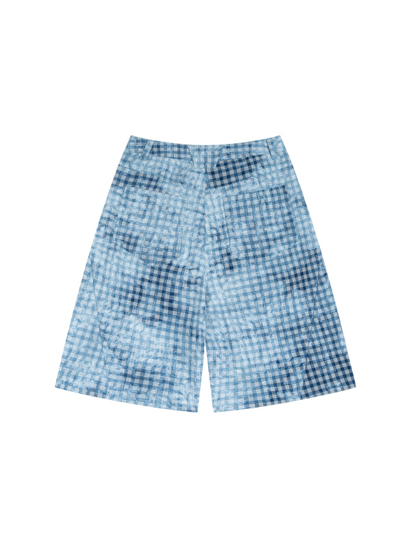 Unisex Vintage Wash Plaid Shorts