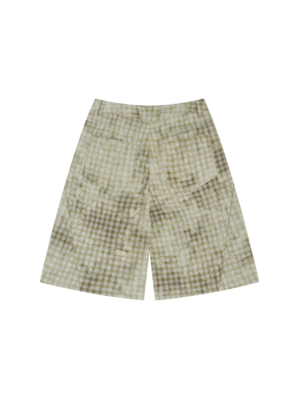 Unisex Vintage Wash Plaid Shorts