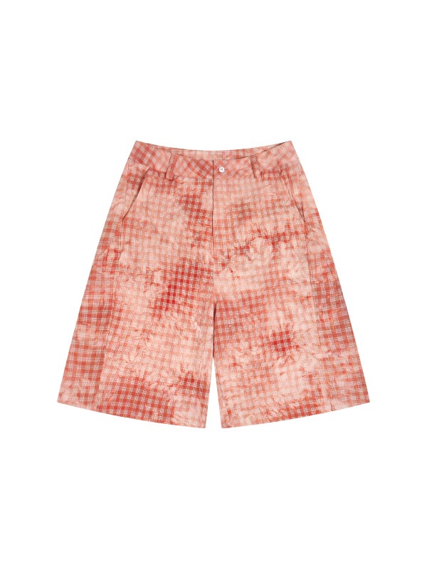 Unisex Vintage Wash Plaid Shorts