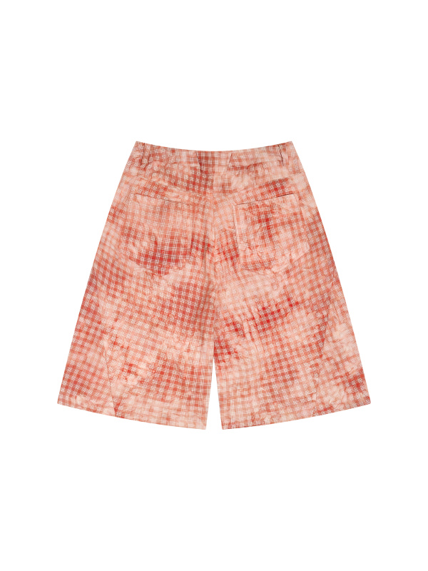 Unisex Vintage Wash Plaid Shorts