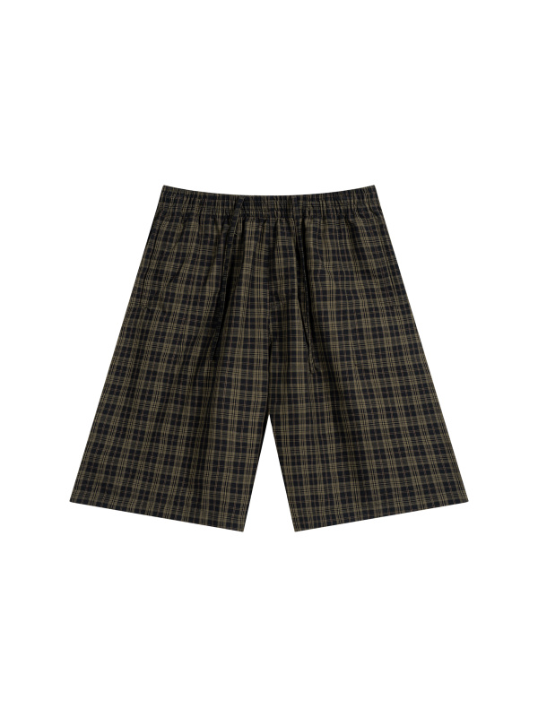 Unisex Plaid Wide Leg Shorts