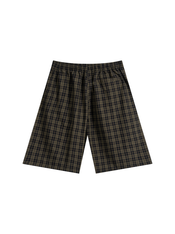 Unisex Plaid Wide Leg Shorts
