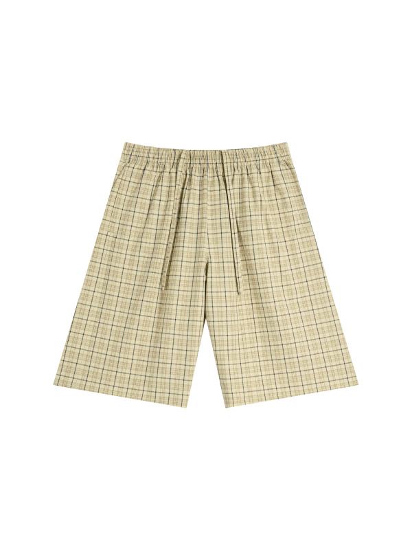 Unisex Plaid Wide Leg Shorts