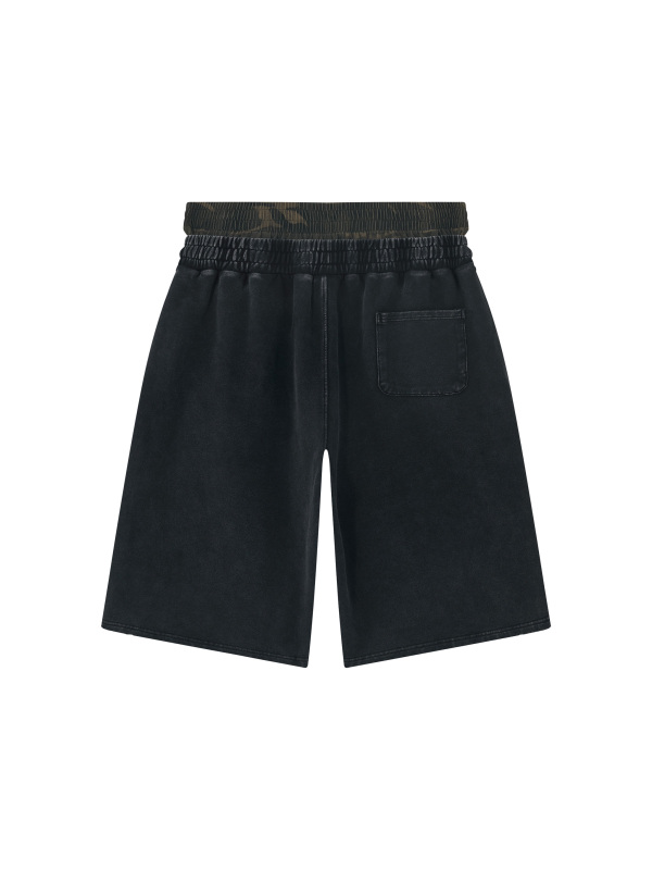 Unisex Vintage Wash Distressed Wide Leg Shorts
