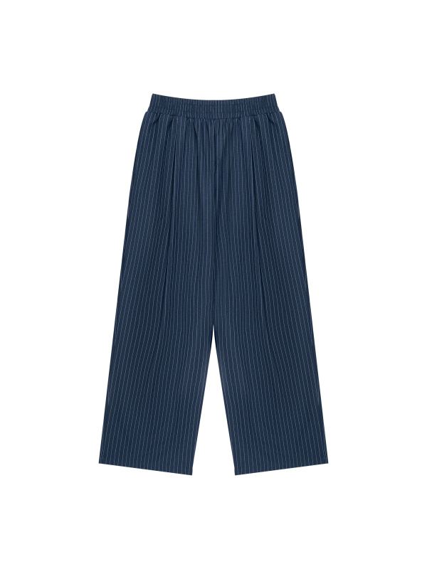 Unisex Striped Pleated Pants