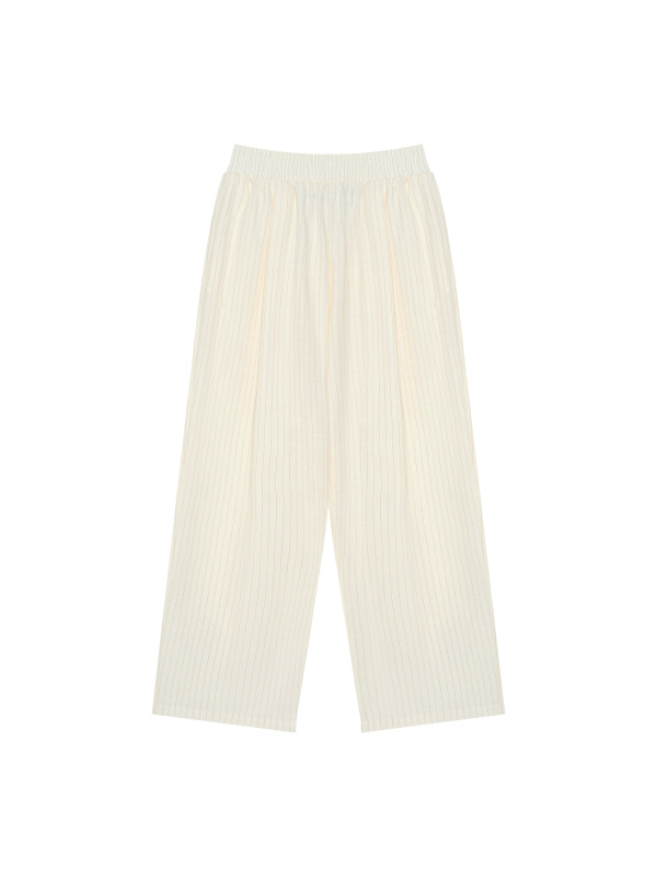 Unisex Striped Pleated Pants