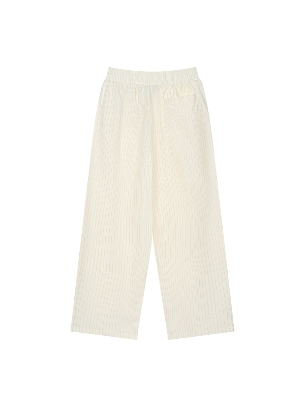 Unisex Striped Pleated Pants