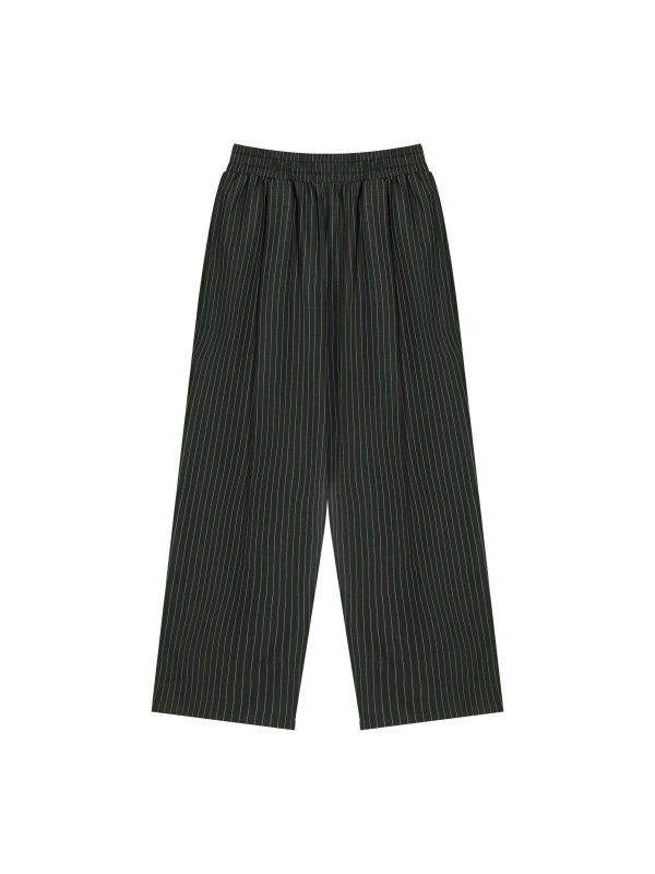 Unisex Striped Pleated Pants