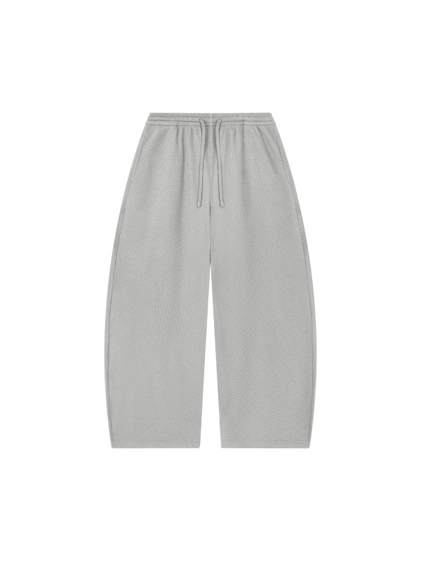 Unisex Waffle Barrel Leg Pants