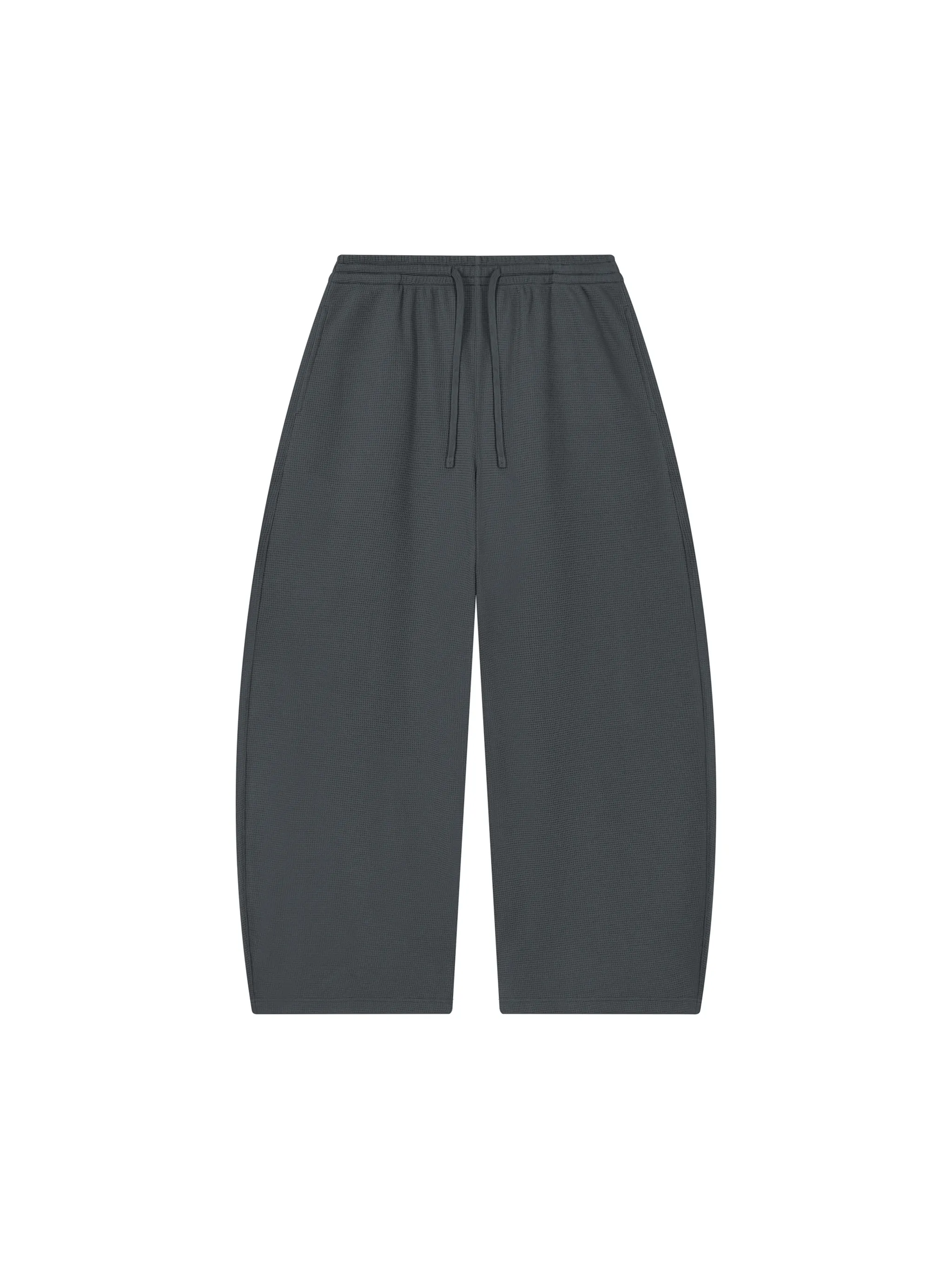 Unisex Waffle Barrel Leg Pants