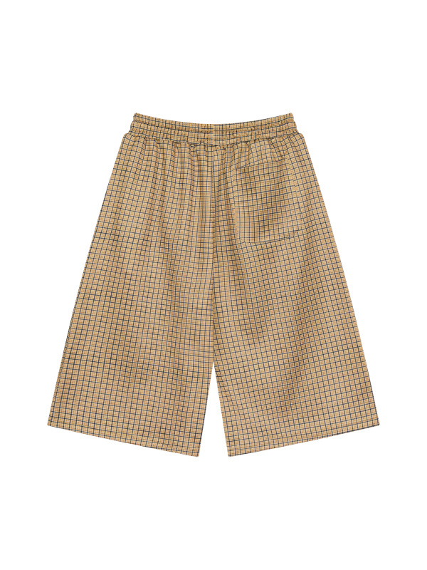 Unisex Plaid Drawstring Shorts