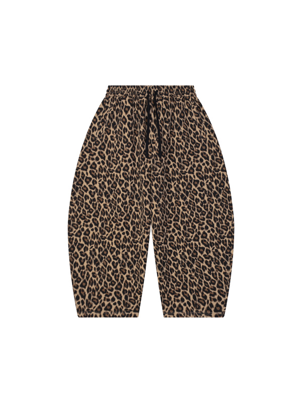 Unisex Leopard Barrel Leg Sweatpants
