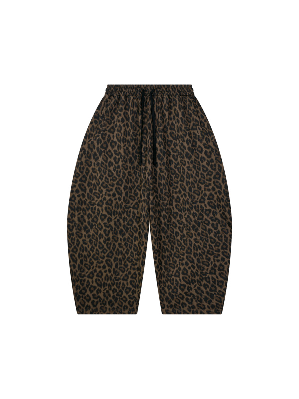 Unisex Leopard Barrel Leg Sweatpants