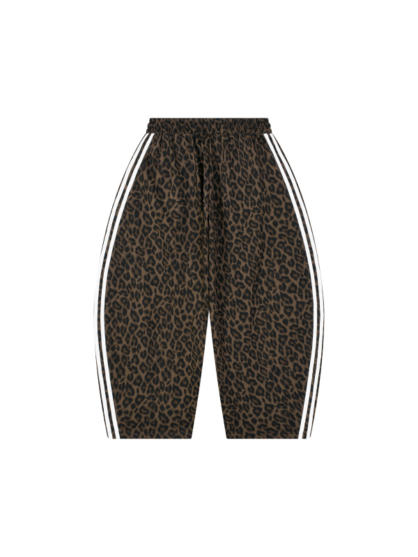 Unisex Leopard Barrel Leg Sweatpants