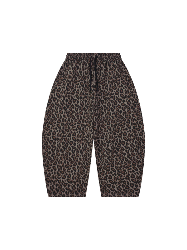 Unisex Leopard Barrel Leg Sweatpants