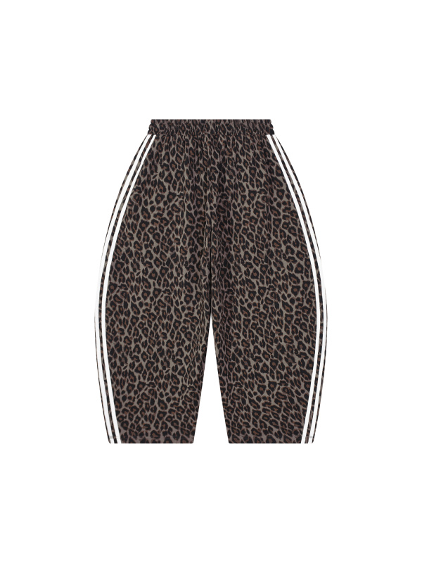 Unisex Leopard Barrel Leg Sweatpants