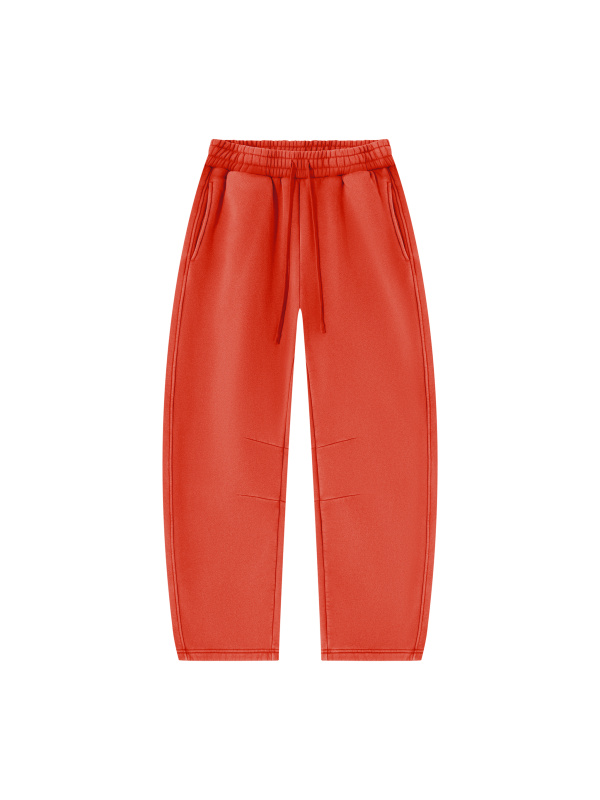 Unisex Vintage Wash Barrel Leg Fleece Sweatpants
