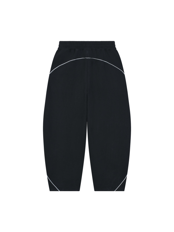 Unisex Piping Fleece Barrel Leg Sweatpants