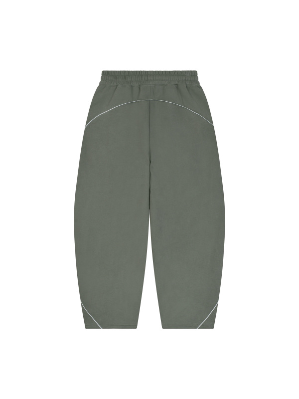 Unisex Piping Fleece Barrel Leg Sweatpants