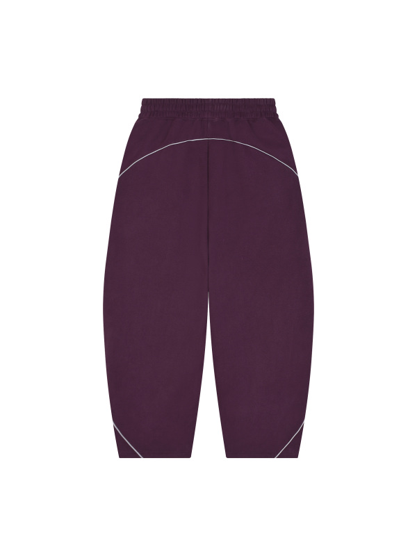 Unisex Piping Fleece Barrel Leg Sweatpants