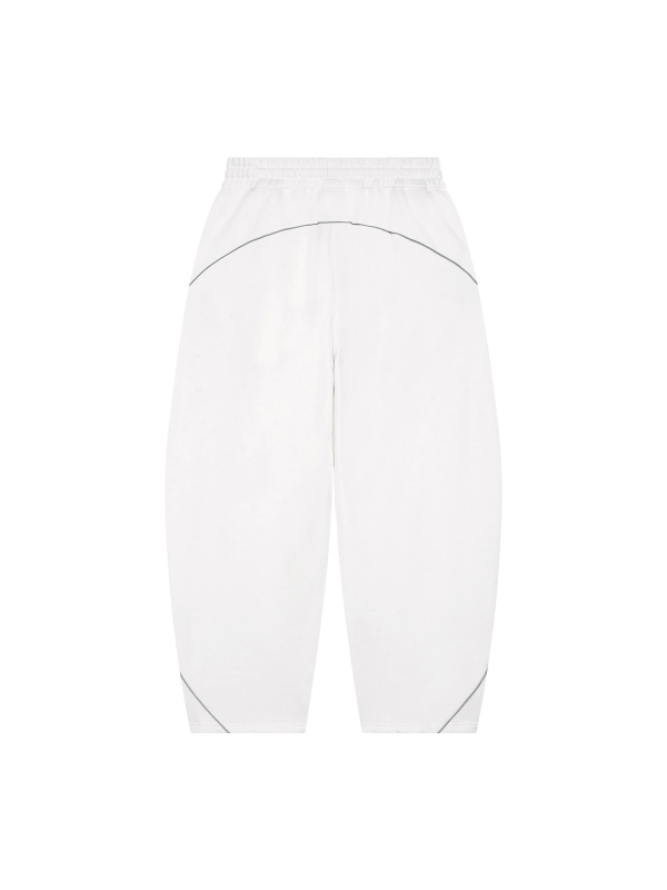 Unisex Piping Fleece Barrel Leg Sweatpants