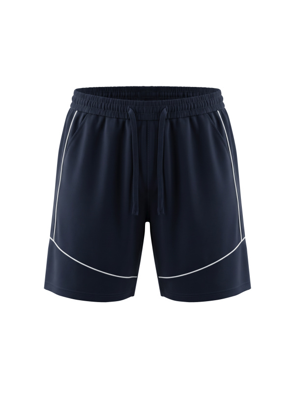 Unisex Piping Color Block Shorts