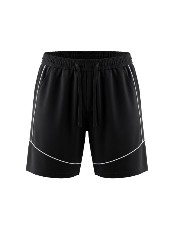 Unisex Piping Color Block Shorts