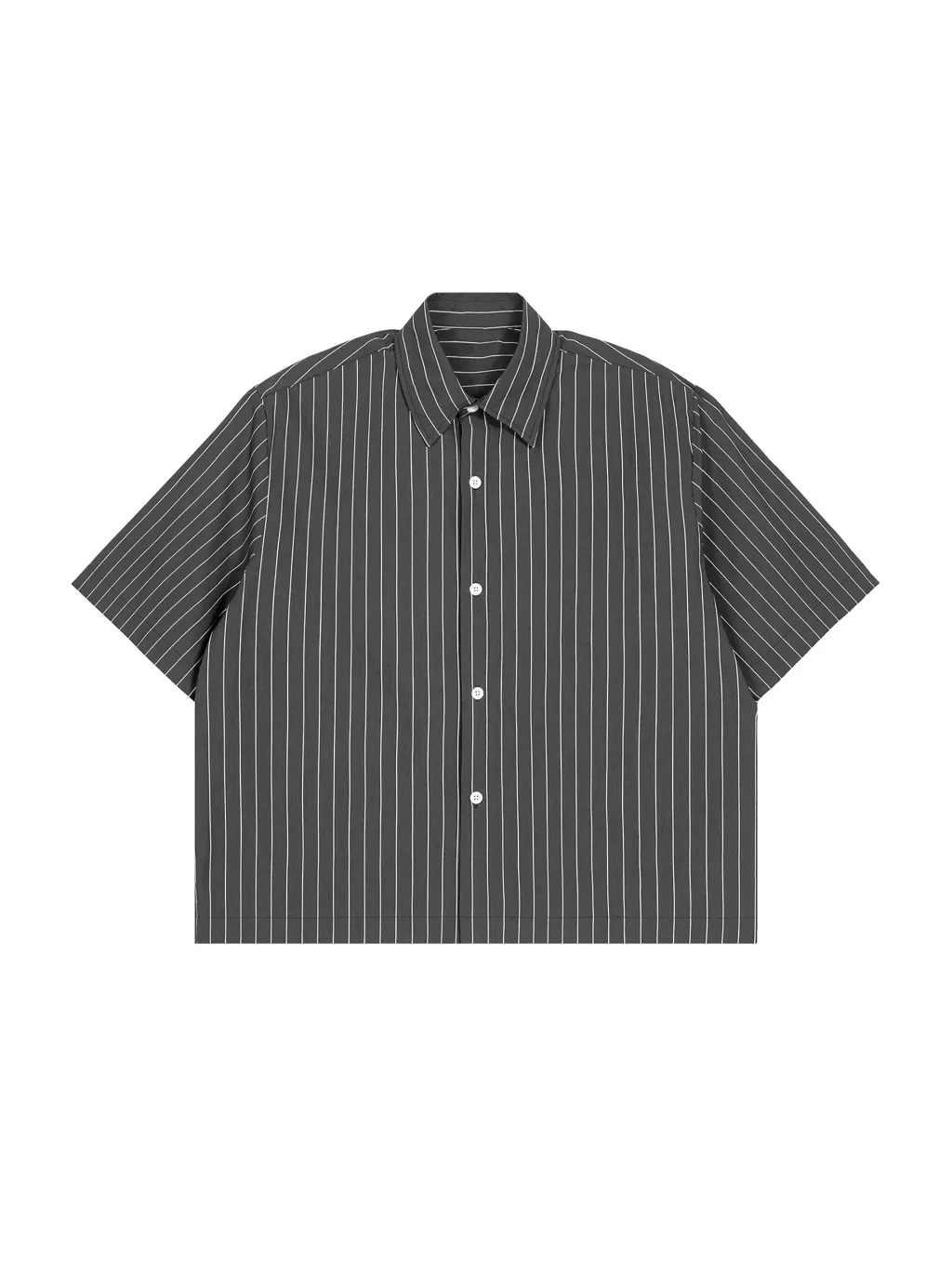 Unisex Striped Boxy Button-Up Shirt