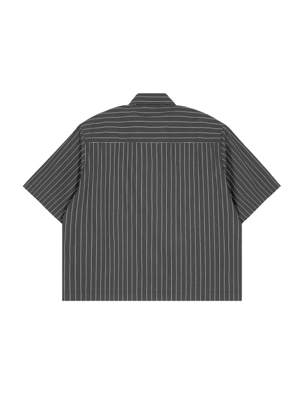 Unisex Striped Boxy Button-Up Shirt