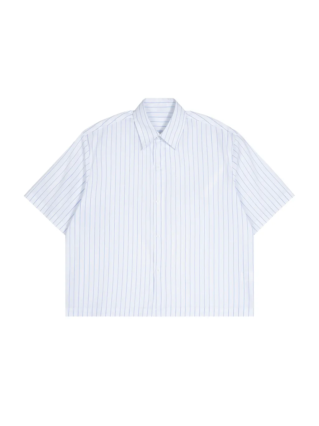 Unisex Striped Boxy Button-Up Shirt