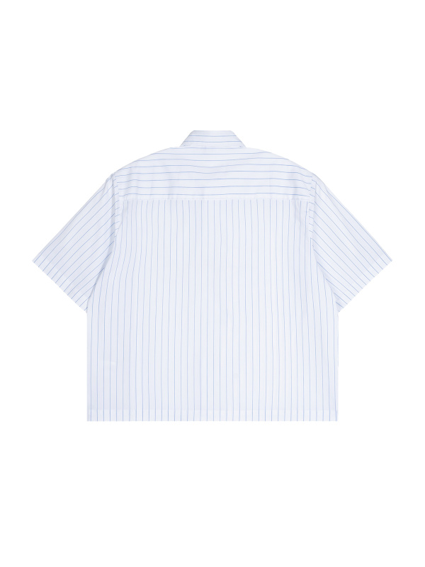Unisex Striped Boxy Button-Up Shirt