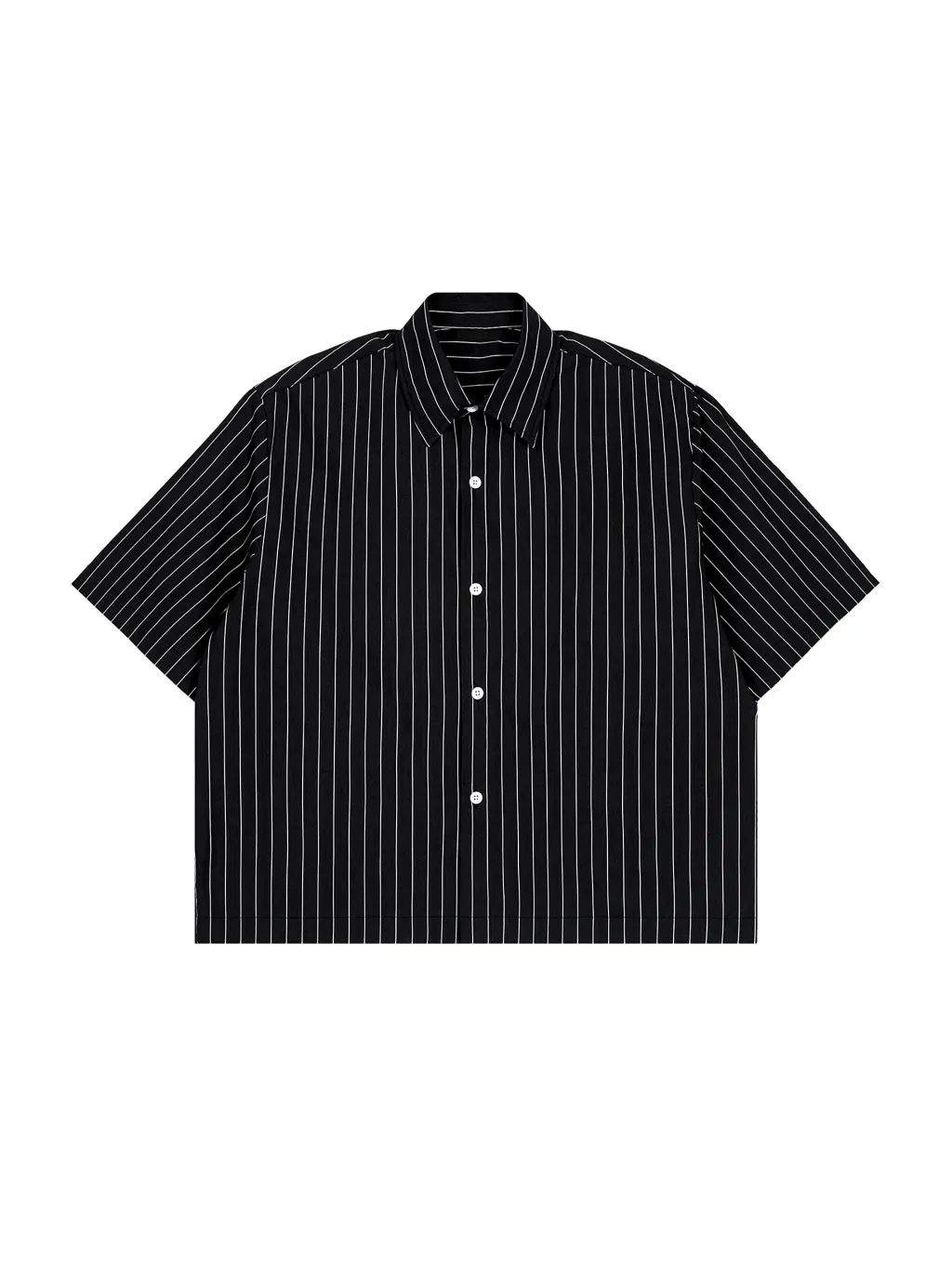 Unisex Striped Boxy Button-Up Shirt