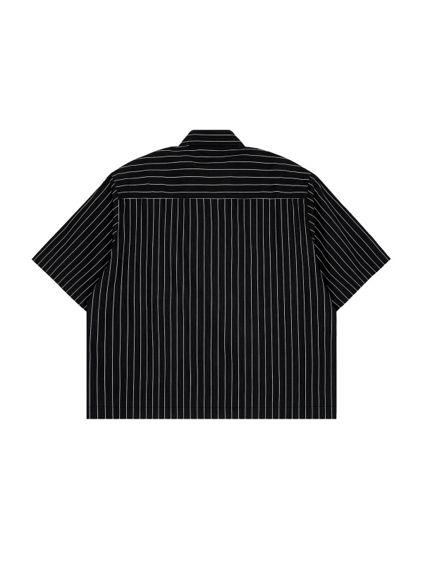 Unisex Striped Boxy Button-Up Shirt
