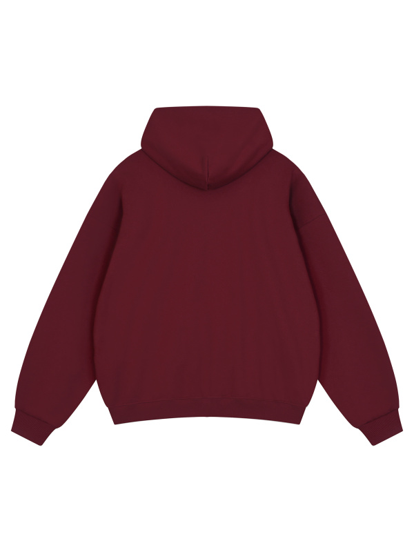 Unisex Loose Solid Full Zip Hoodie