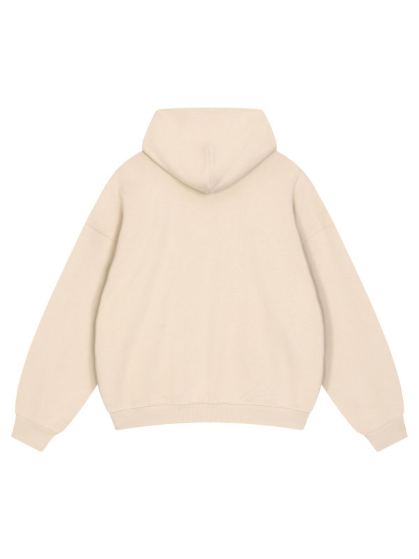 Unisex Loose Solid Full Zip Hoodie