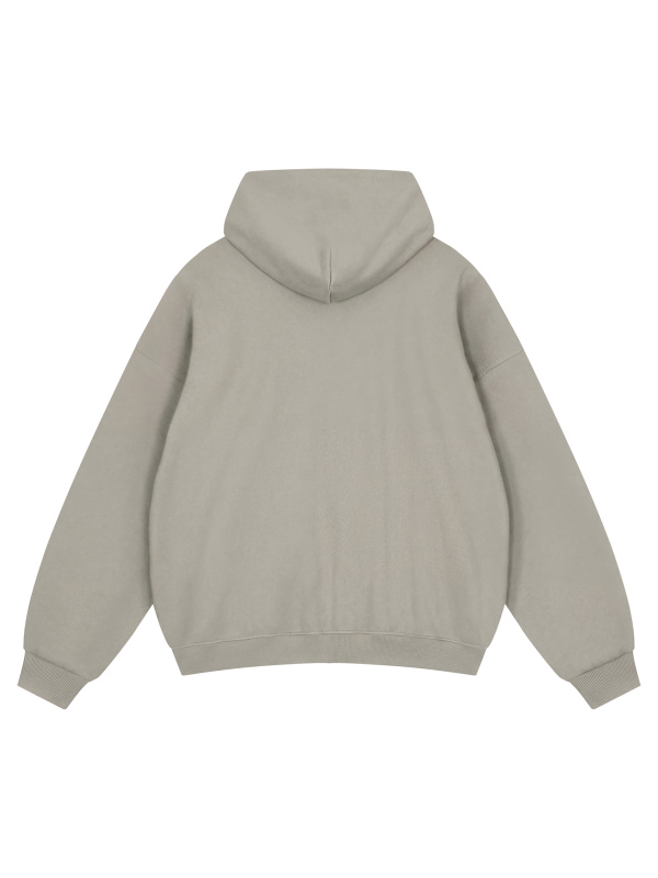 Unisex Loose Solid Full Zip Hoodie