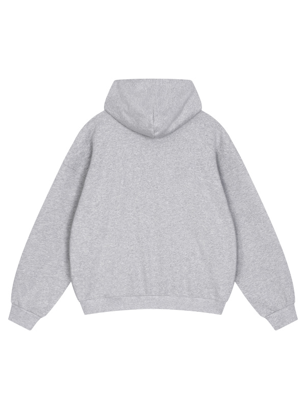 Unisex Loose Solid Full Zip Hoodie