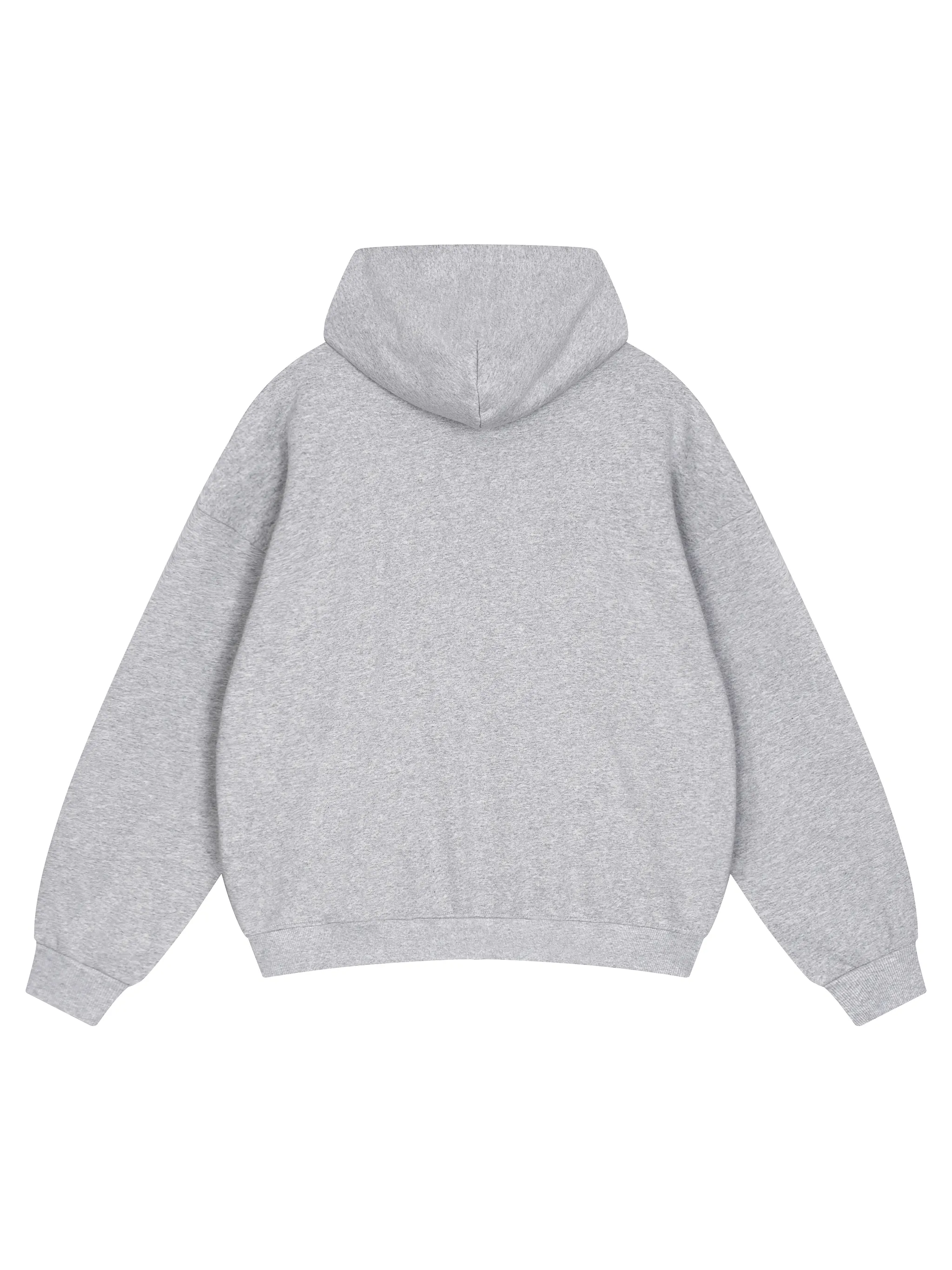 Unisex Loose Solid Full Zip Hoodie