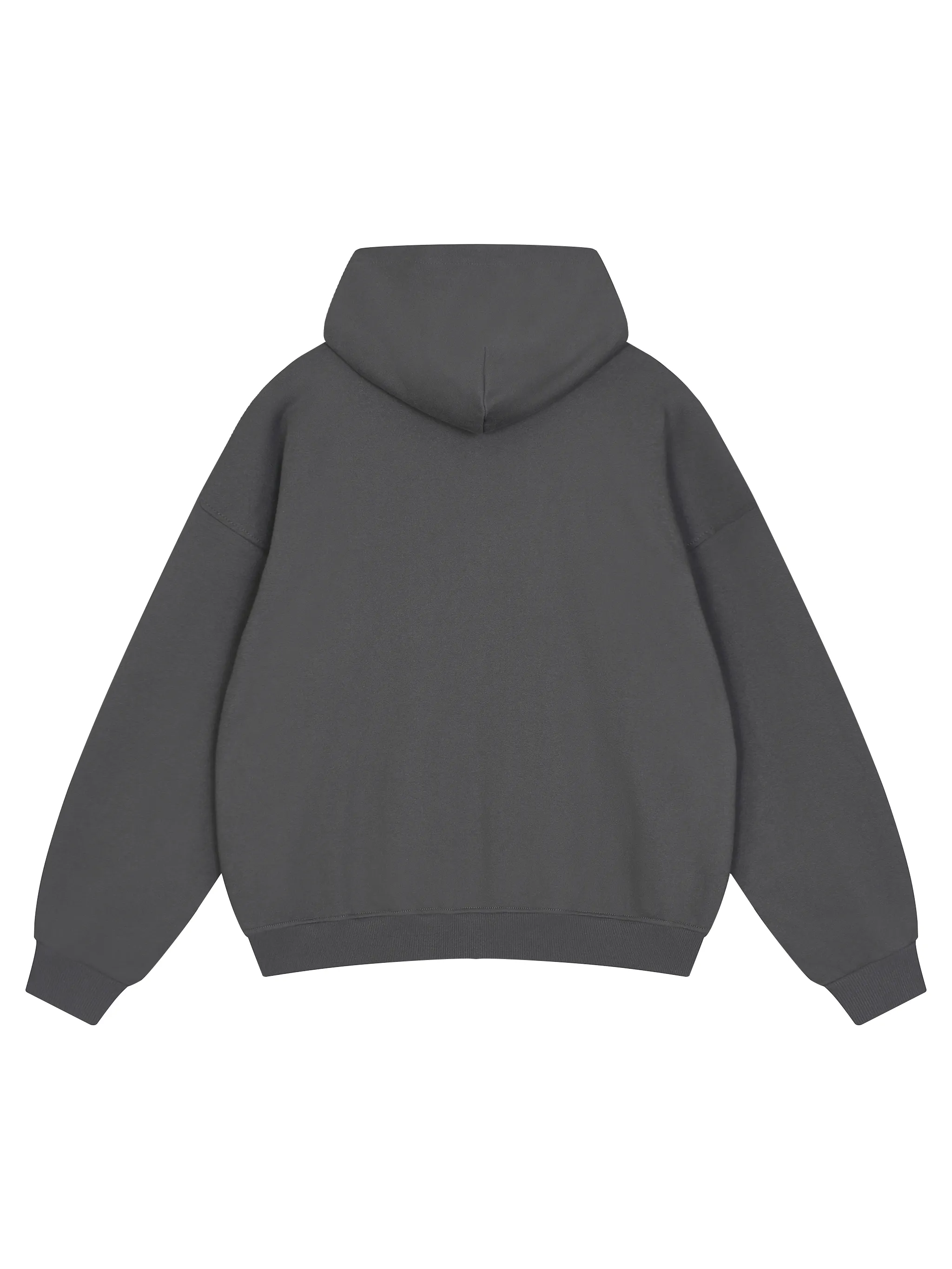 Unisex Loose Solid Full Zip Hoodie