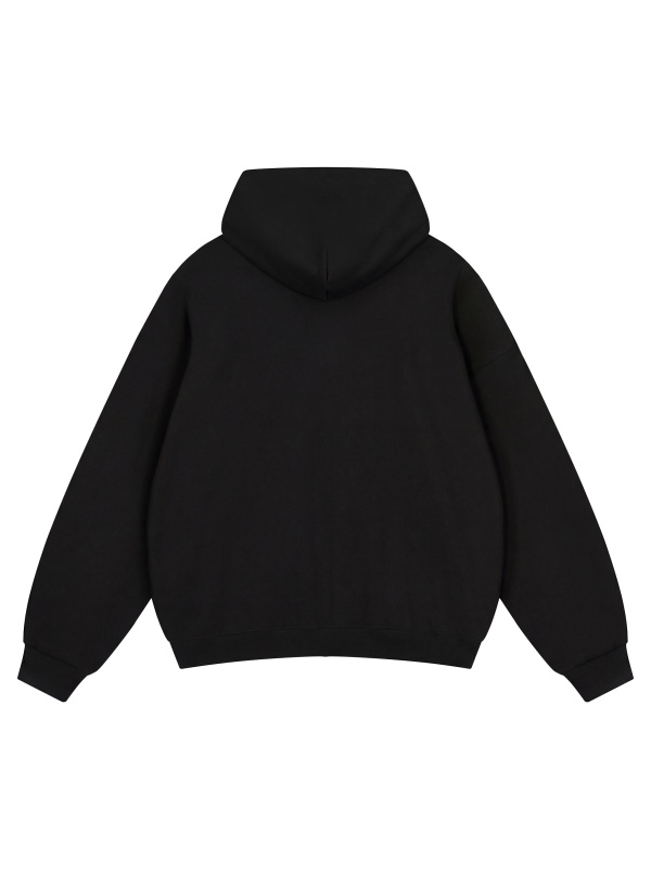 Unisex Loose Solid Full Zip Hoodie