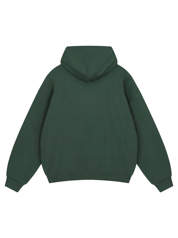 Unisex Loose Solid Full Zip Hoodie