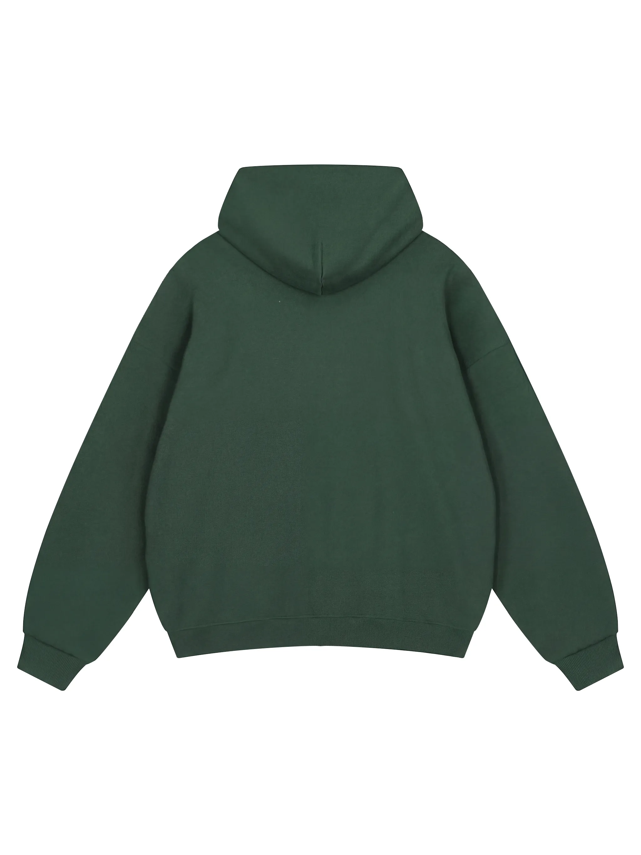 Unisex Loose Solid Full Zip Hoodie