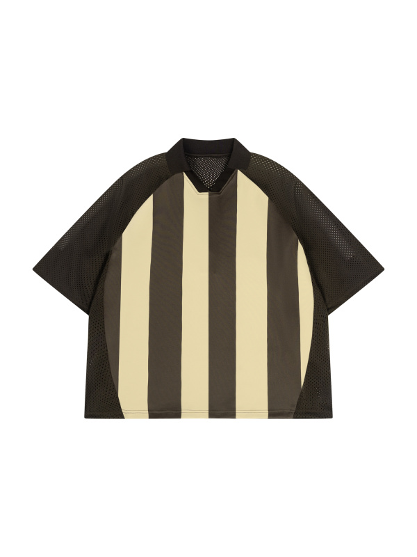 Unisex Striped Mesh Boxy Soccer Jersey