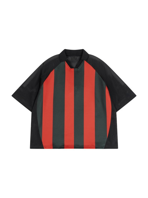 Unisex Striped Mesh Boxy Soccer Jersey