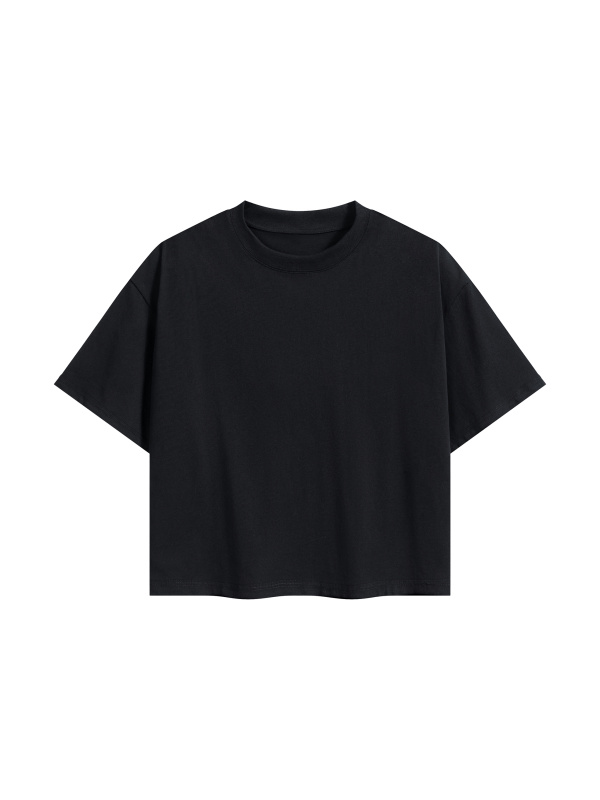 Unisex Boxy Drop Shoulder Crop T-Shirt