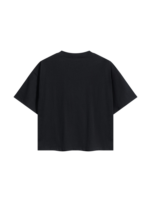 Unisex Boxy Drop Shoulder Crop T-Shirt