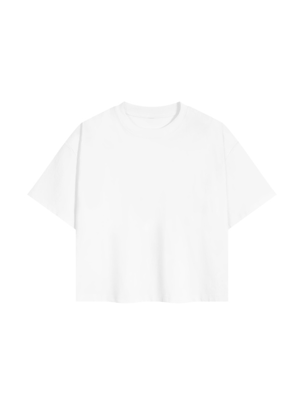 Unisex Boxy Drop Shoulder Crop T-Shirt